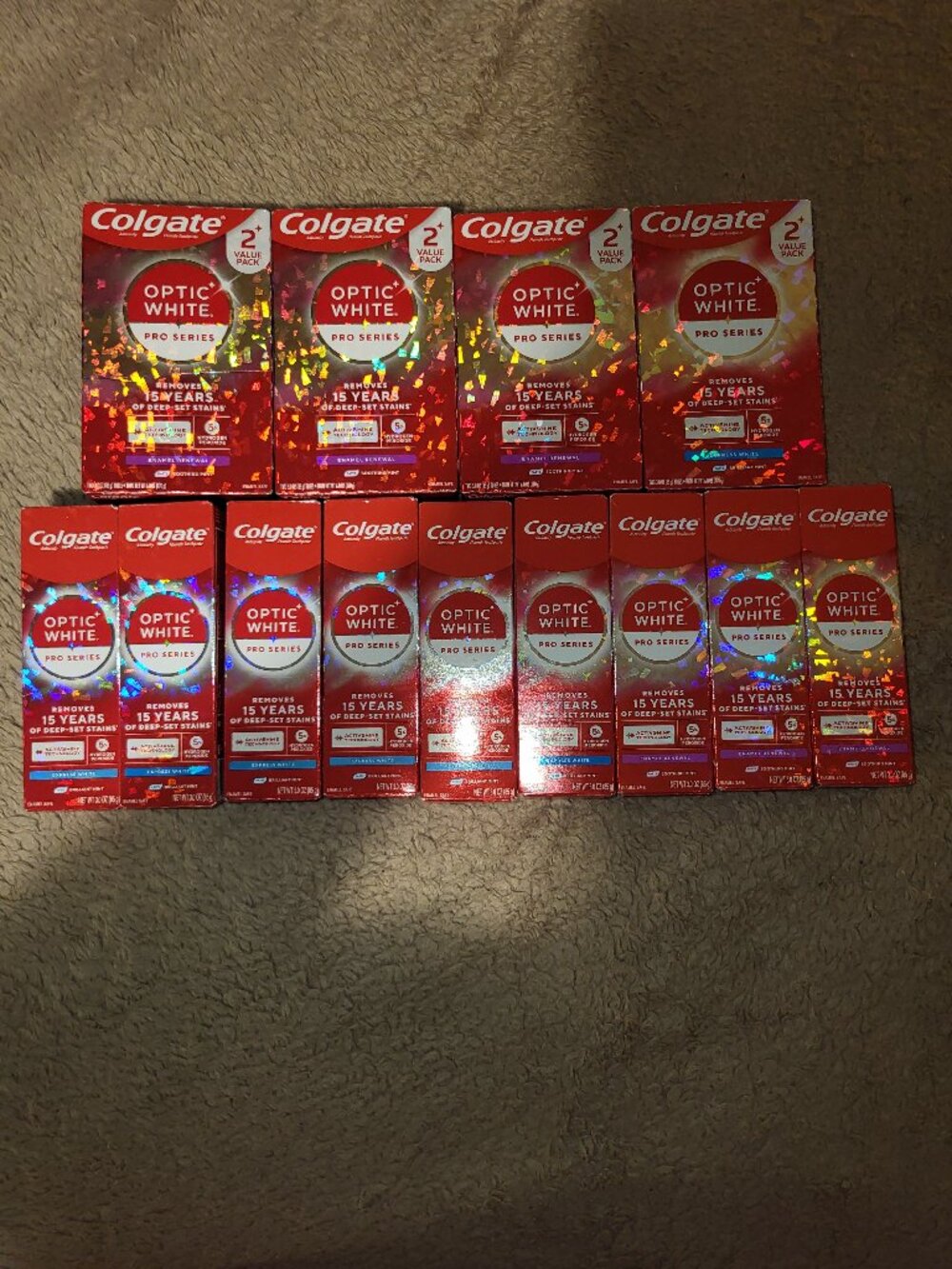 Colgate Optic White Pro Series Toothpaste 17 Tubes Total New Unopened